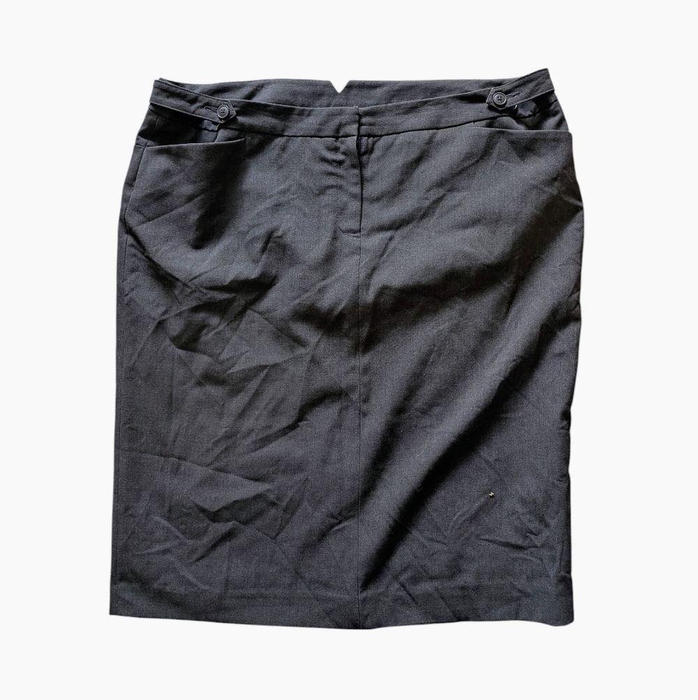 Norma Kamali Gray Charcoal Office Siren Career Pencil‎ Skirt Size 18